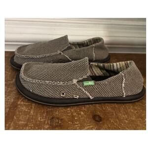 Sanuk Vagabond Slip On Shoes Boys Size 4 Hands Free Canvas Loafer